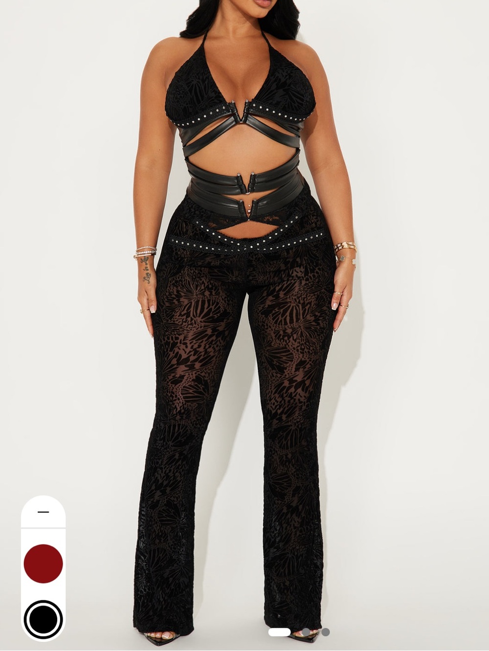 Fashion Nova Melania Mesh Black Jumpsuit